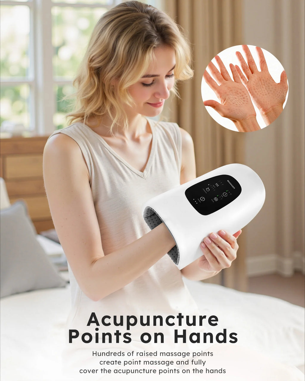 Cordless Hand Massager with Heat and Compression, Warming Massage for Finger and Palm Comfort, Ideal Gift