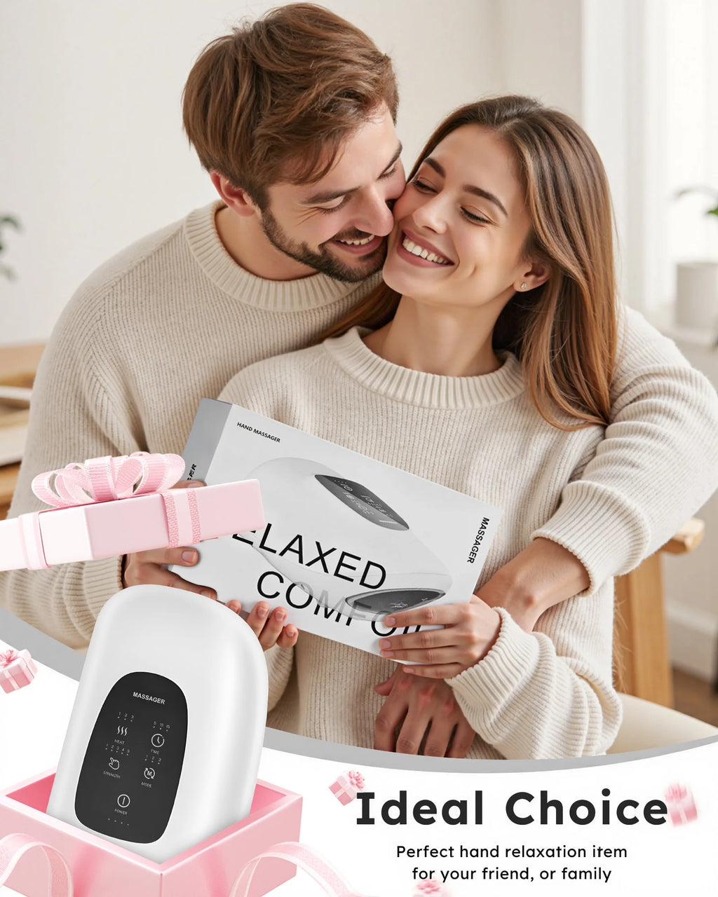 Cordless Hand Massager with Heat and Compression, Warming Massage for Finger and Palm Comfort, Ideal Gift