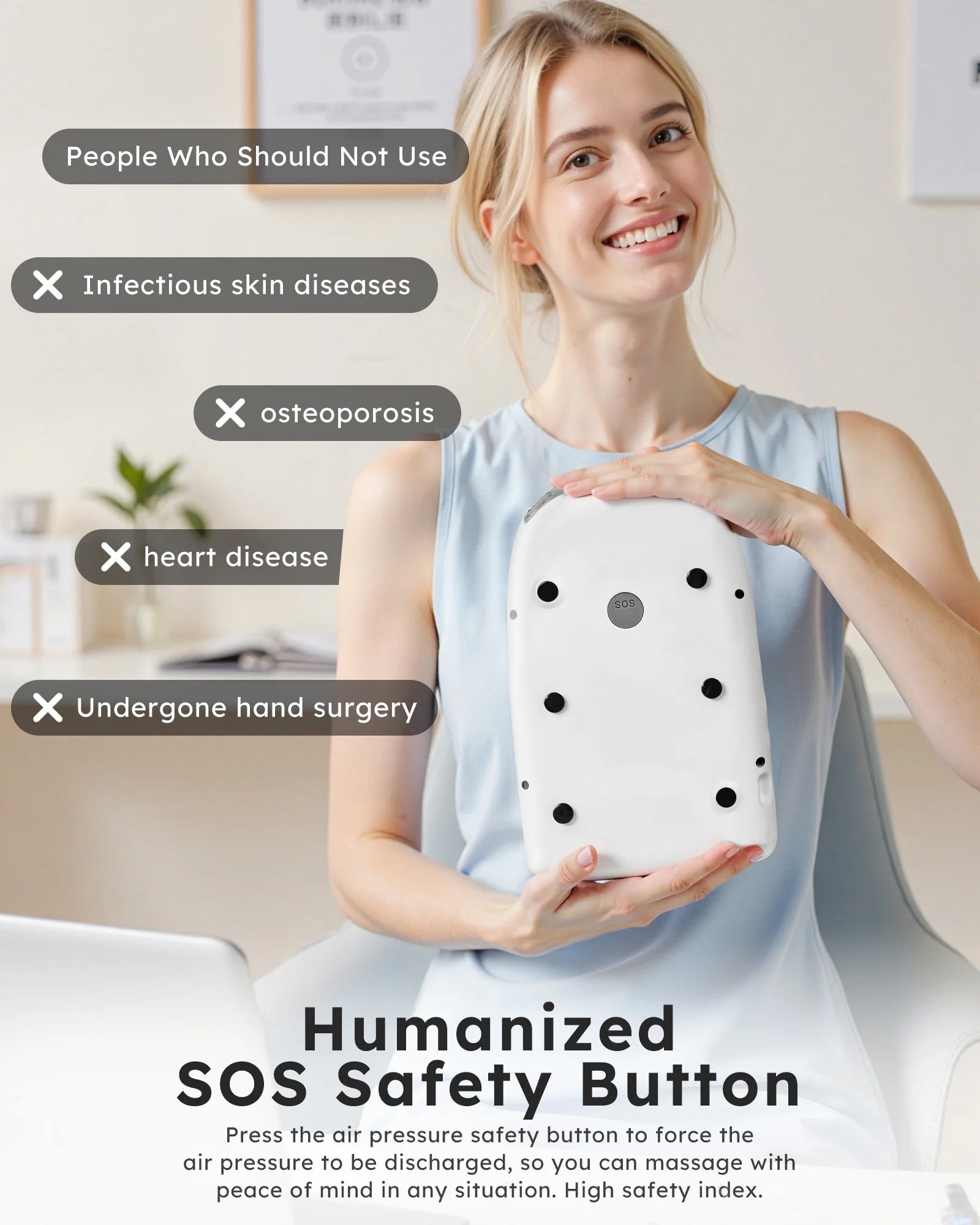 Cordless Hand Massager with Heat and Compression, Warming Massage for Finger and Palm Comfort, Ideal Gift