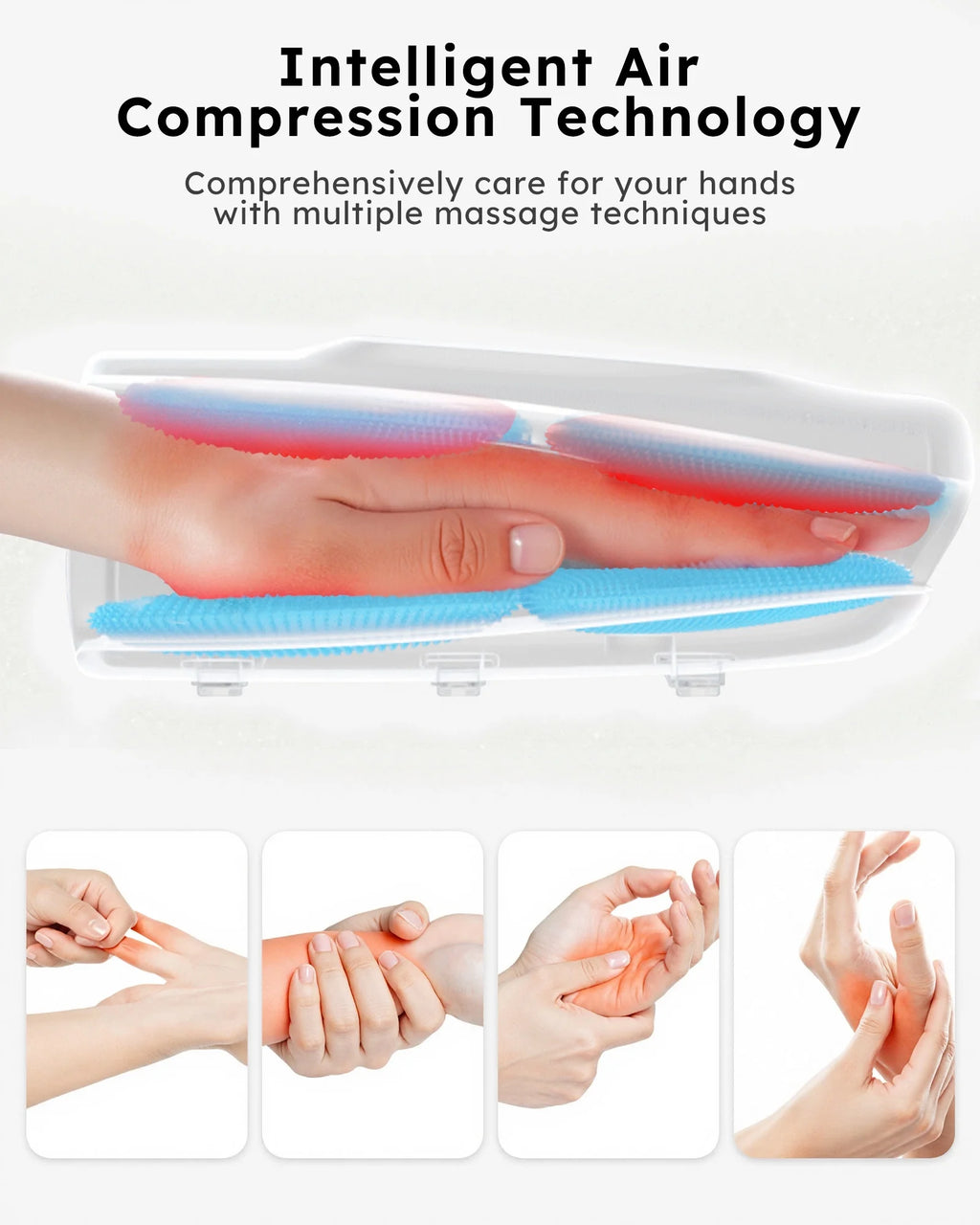 Cordless Hand Massager with Heat and Compression, Warming Massage for Finger and Palm Comfort, Ideal Gift